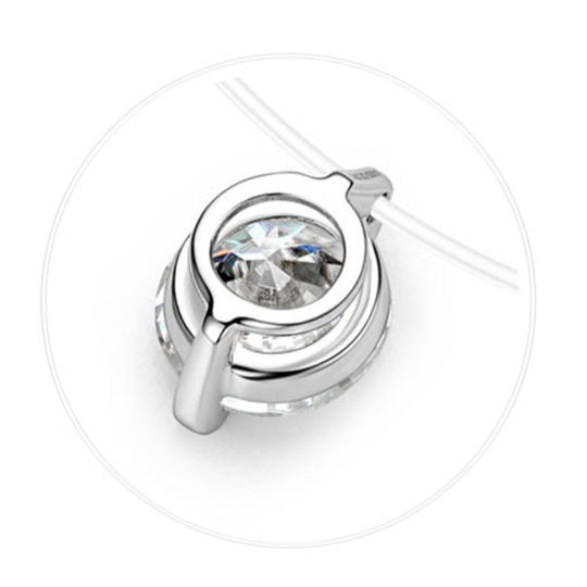 Minimalist Moissanite Illusion Necklace – Floating D Colour VVS1