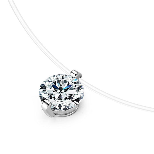 Minimalist Moissanite Illusion Necklace – Floating D Colour VVS1