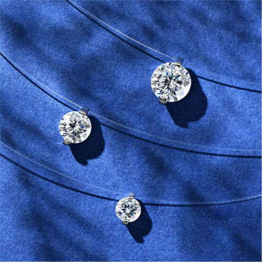 Minimalist Moissanite Illusion Necklace – Floating D Colour VVS1